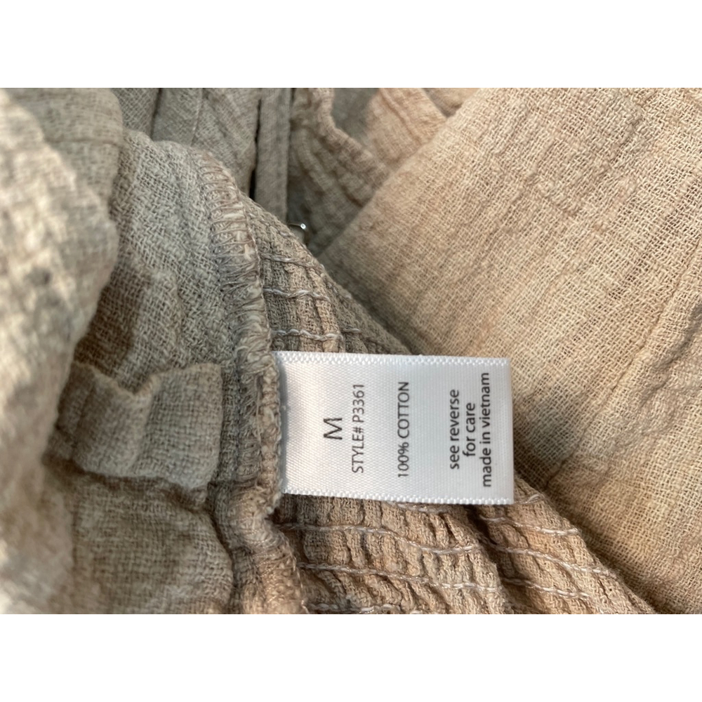 Active USA Romper Medium Textured Cotton Open Smoked Back Minimalist Neutral - Picture 7 of 9